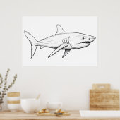 Poster Croquis de requin (Cuisine)