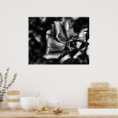 Poster croquis de rose en noir et blanc (Cuisine)