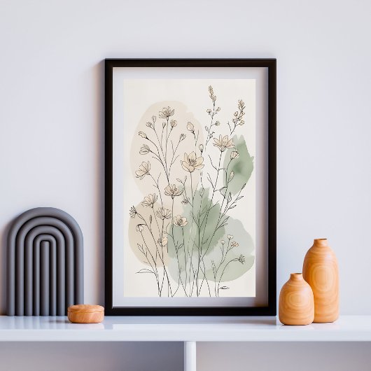 Poster Croquis de Sérénité de Prairie