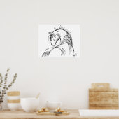 Poster Croquis de tête de cheval d'art (Cuisine)