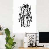 Poster Croquis d'encre de manteau (Bureau à domicile)
