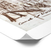 Poster croquis du Canal St Martin de Paris (Coin)