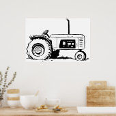 Poster Croquis du tracteur (Cuisine)