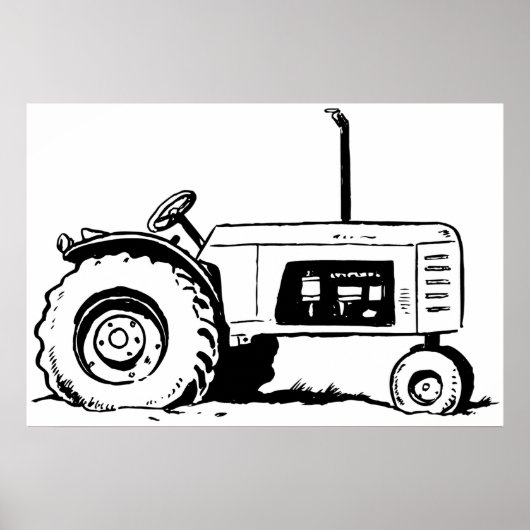 Poster Croquis du tracteur (Devant)