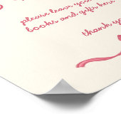 Poster Croquis en ruban rose baby shower signe cadeau (Coin)