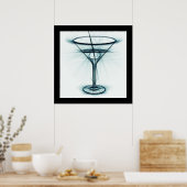 Poster Croquis en verre Martini (Cuisine)