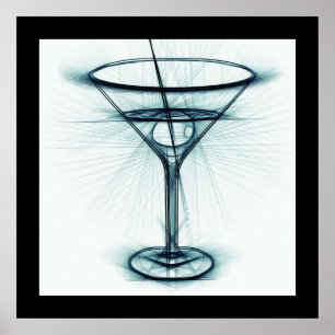 Poster Croquis en verre Martini