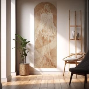 Poster Croquis féminin "Evocation" d'Alphonse Mucha 1897