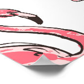 Poster Croquis Flamant rose : Motif Vintage tropical. (Coin)