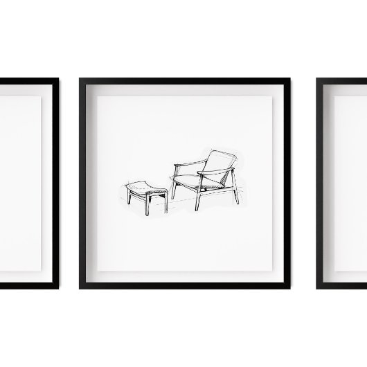 Poster Croquis Iconique Vintage Lounge