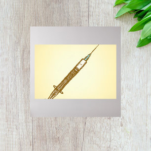 Poster Croquis Médicale de soins de santé vintage Syringe