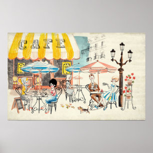 Poster Croquis sur la scène du Café Cute France