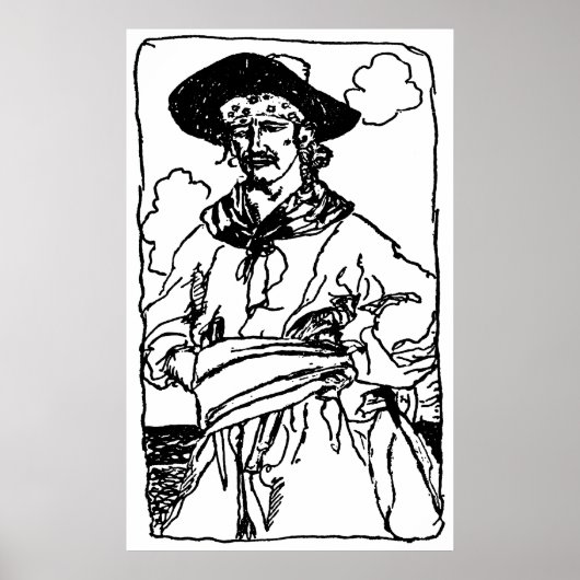 Poster Croquis vintage d'un capitaine par Howard Pyle (Devant)