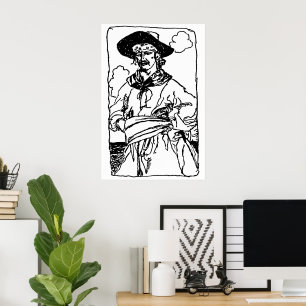 Poster Croquis vintage d'un capitaine par Howard Pyle