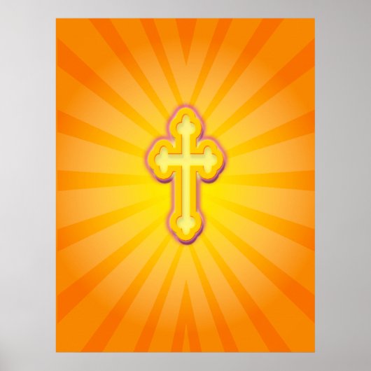 POSTER CROSS AND SUN RAYS (Devant)