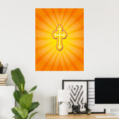 POSTER CROSS AND SUN RAYS (Bureau à domicile)