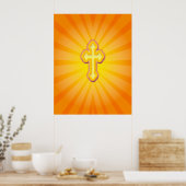 POSTER CROSS AND SUN RAYS (Cuisine)