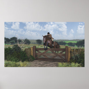 Poster Cross Country - Jumping Horse Print