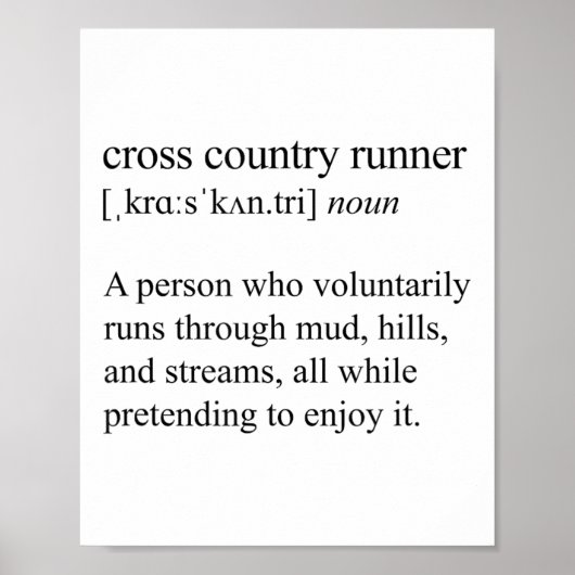 Poster Cross Country Runner Definition, Xc Running  (Devant)