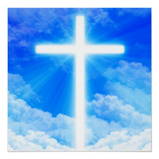 Poster Cross of Light Jesus Christ Customizable Christian (Devant)