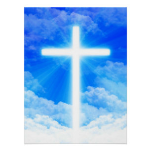 Poster Cross of Light Jesus Christ Customizable Christian