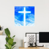 Poster Cross of Light Jesus Christ Customizable Christian (Bureau à domicile)