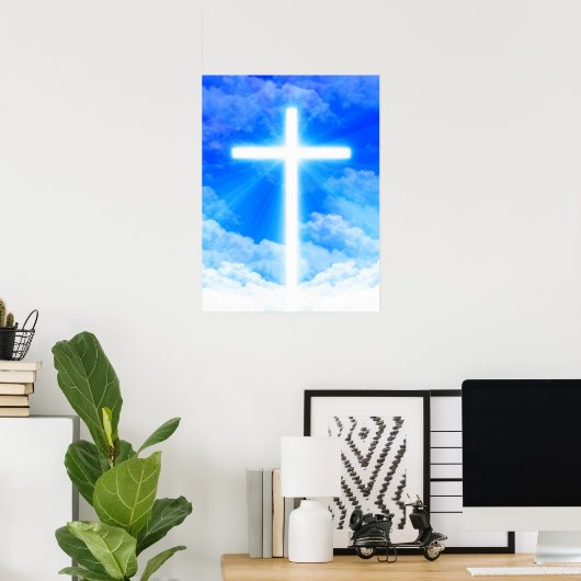 Poster Cross of Light Jesus Christ Customizable Christian (Bureau à domicile)