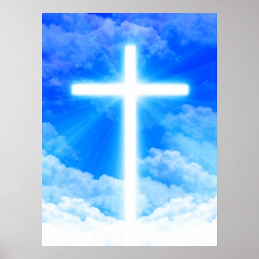 Poster Cross of Light Jesus Christ Customizable Christian (Devant)