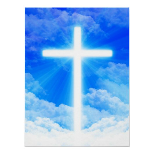 Poster Cross of Light Jesus Christ Customizable Christian (Devant)