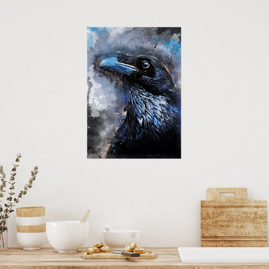 Poster Crow art #crow #bird #animaux (Cuisine)