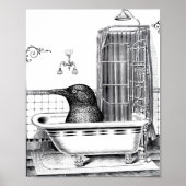 Poster Crow dans la baignoire Vintage (Devant)