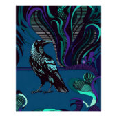 Poster Crow Design Mur Art bleu violet (Devant)