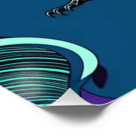 Poster Crow Design Mur Art bleu violet (Coin)