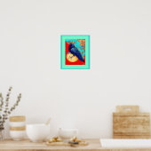 Poster Crow et oeuf en turquoise par Sharles (Cuisine)