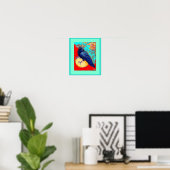 Poster Crow et oeuf en turquoise par Sharles (Bureau à domicile)