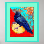 Poster Crow et oeuf en turquoise par Sharles (Devant)