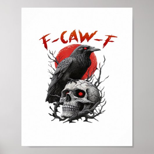 Poster Crow, F-Caw-F Funny Bird F-Caw-F Moon Gothic Adult (Devant)