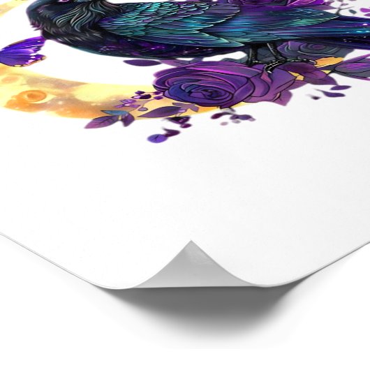 Poster Crow F Caw F Funny Bird Moon Gothic Design (Coin)