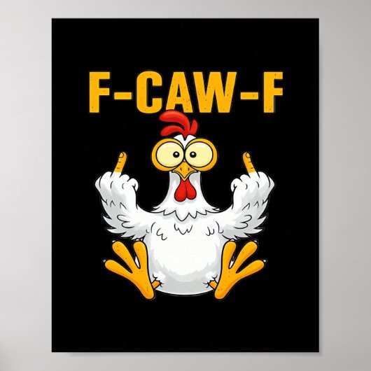Poster Crow F-Caw-F Funny Humor Gothic (Devant)