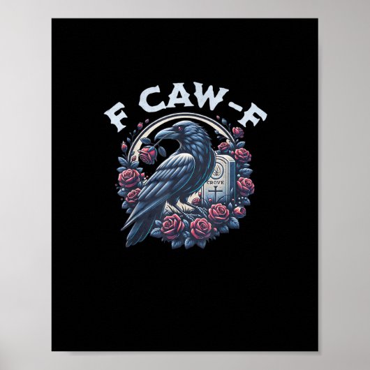 Poster Crow Humorous F-Caw-F Graphic For Men Women Retro (Devant)