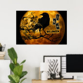 Poster Crow noir effrayant, Cartes de Tarot Pleine lune d (Bureau à domicile)