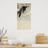 Poster Crow on a Snowy Branch by Ohara Koson (Cuisine)