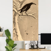 Poster Crow on a Snowy Branch by Ohara Koson (Bureau à domicile)