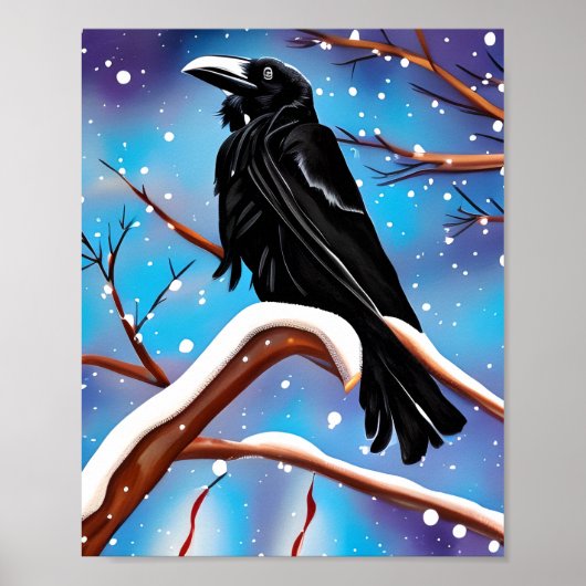Poster Crow on Branch (Devant)