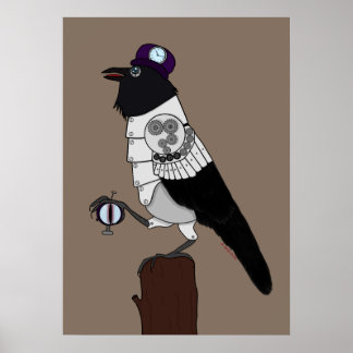 Poster Crow Steampunk