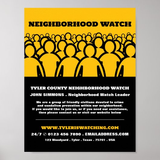 Poster Crowd Design, NeighborWatch Community Advert (Devant)