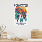 Poster Crowd Illustration Art Print Connected Community (Cuisine)