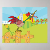 Poster Crowing Rooster (Devant)