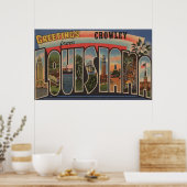 Poster Crowley, Louisiane - Scènes de grandes lettres (Cuisine)
