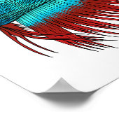 Poster Crowntail betta fish dessin animé (Coin)